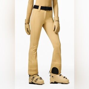 Goldbergh Pippa Zip Up Ski Pants in Light Brown Tan